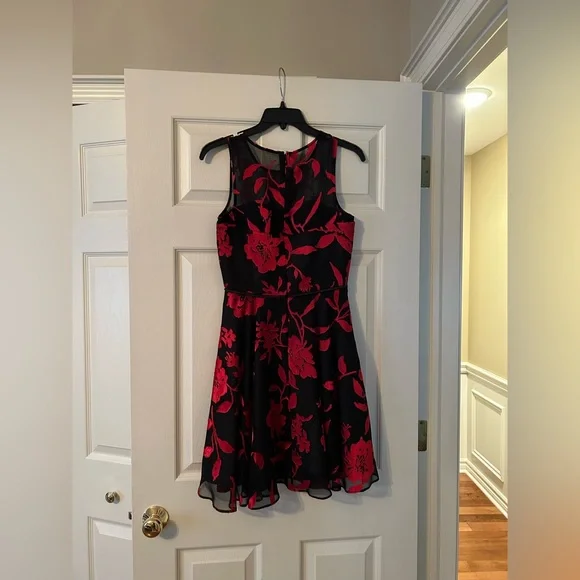 Tahari ASL Dresses Tahari Asl Womens Petite Blackclaretsilver